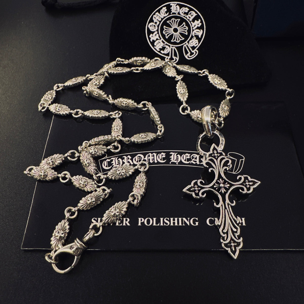 Gothic Emblem Pendant Necklace in Metal-Tone – Design 15 front product view