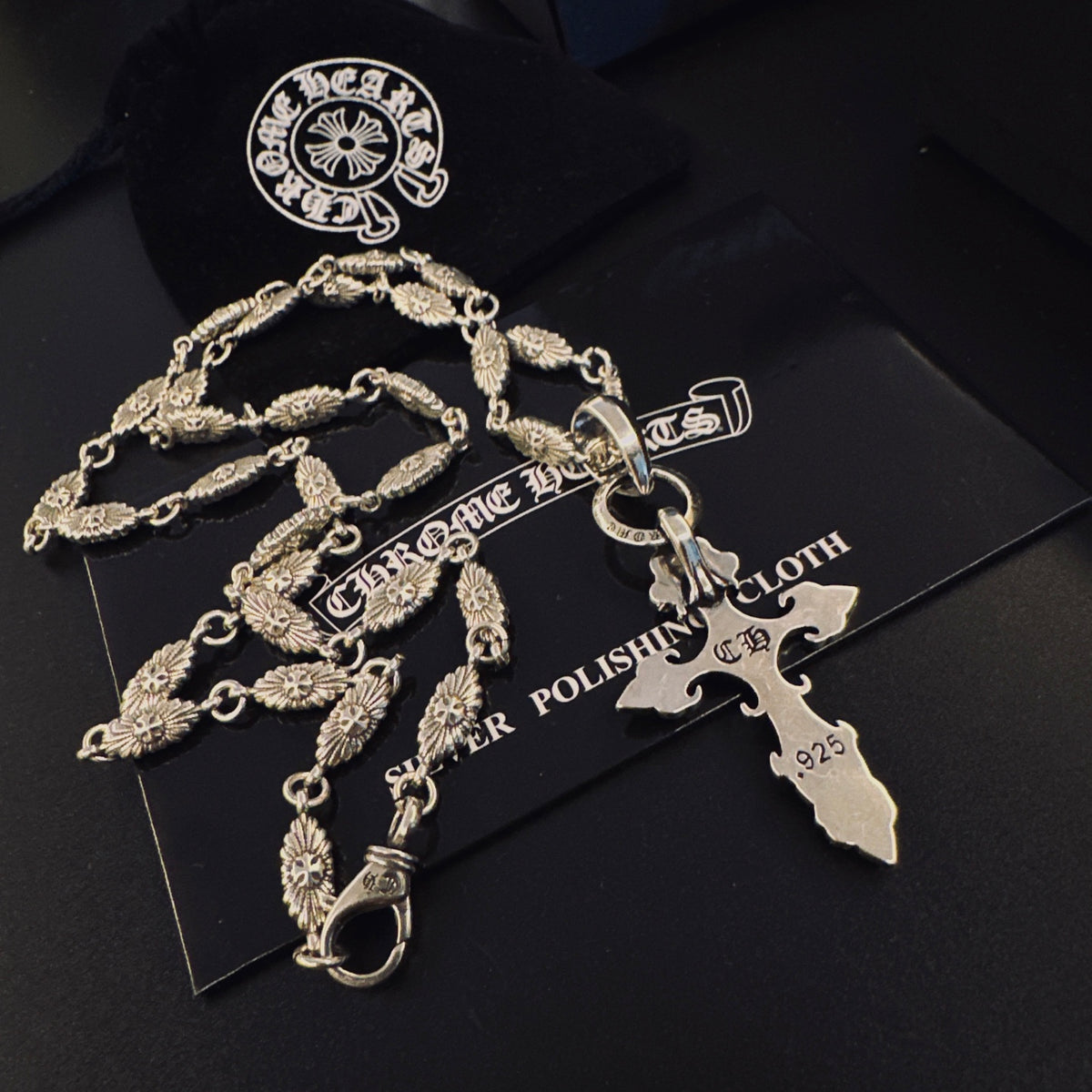 Gothic Emblem Pendant Necklace in Metal-Tone – Design 15 styled product view