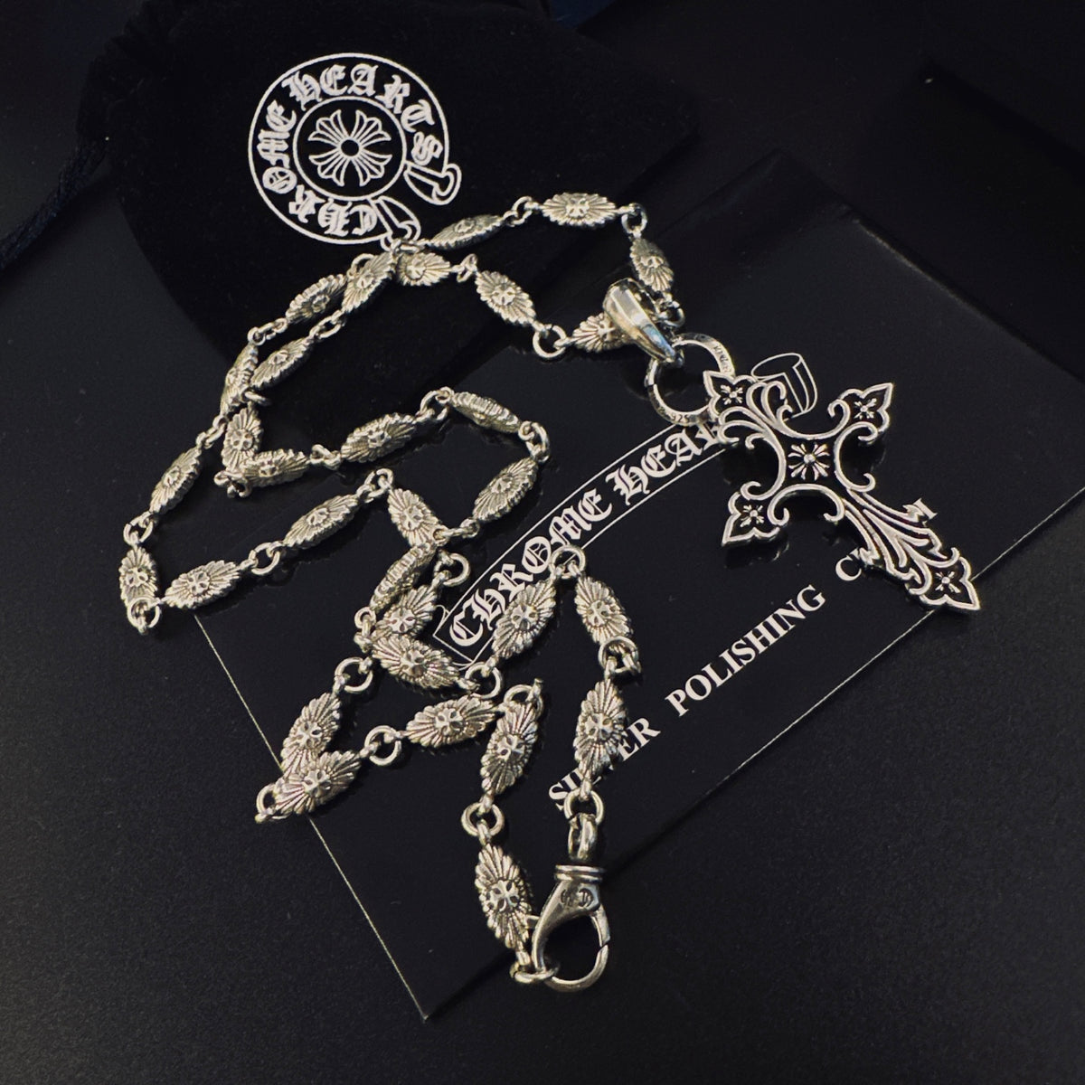Gothic Emblem Pendant Necklace in Metal-Tone – Design 15 front product view