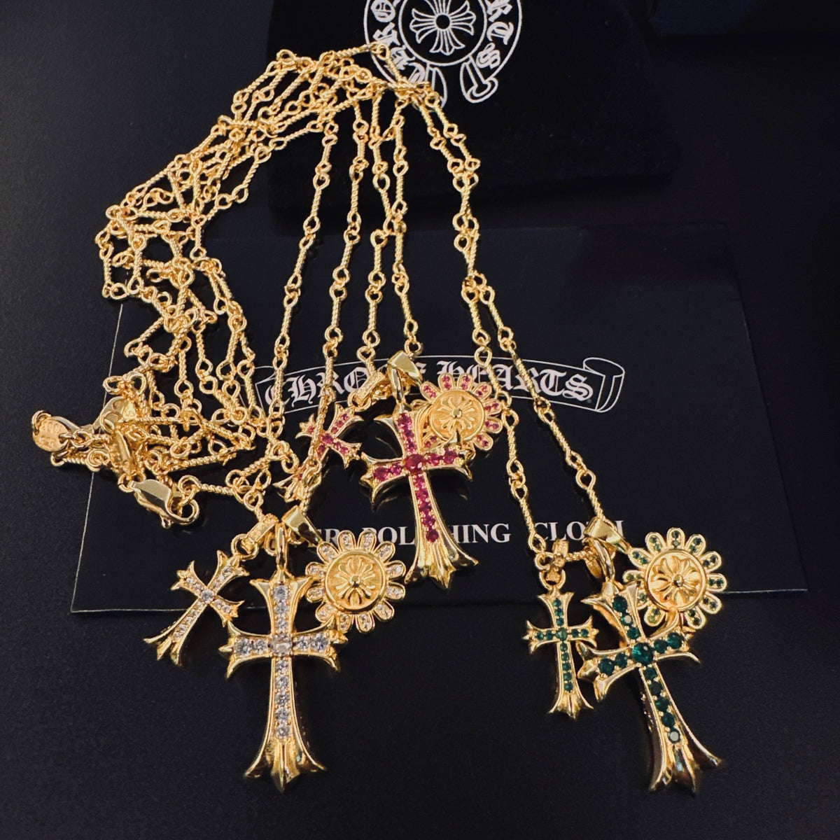 Gothic Emblem Pendant Necklace in Metal-Tone – Design 10 front product view