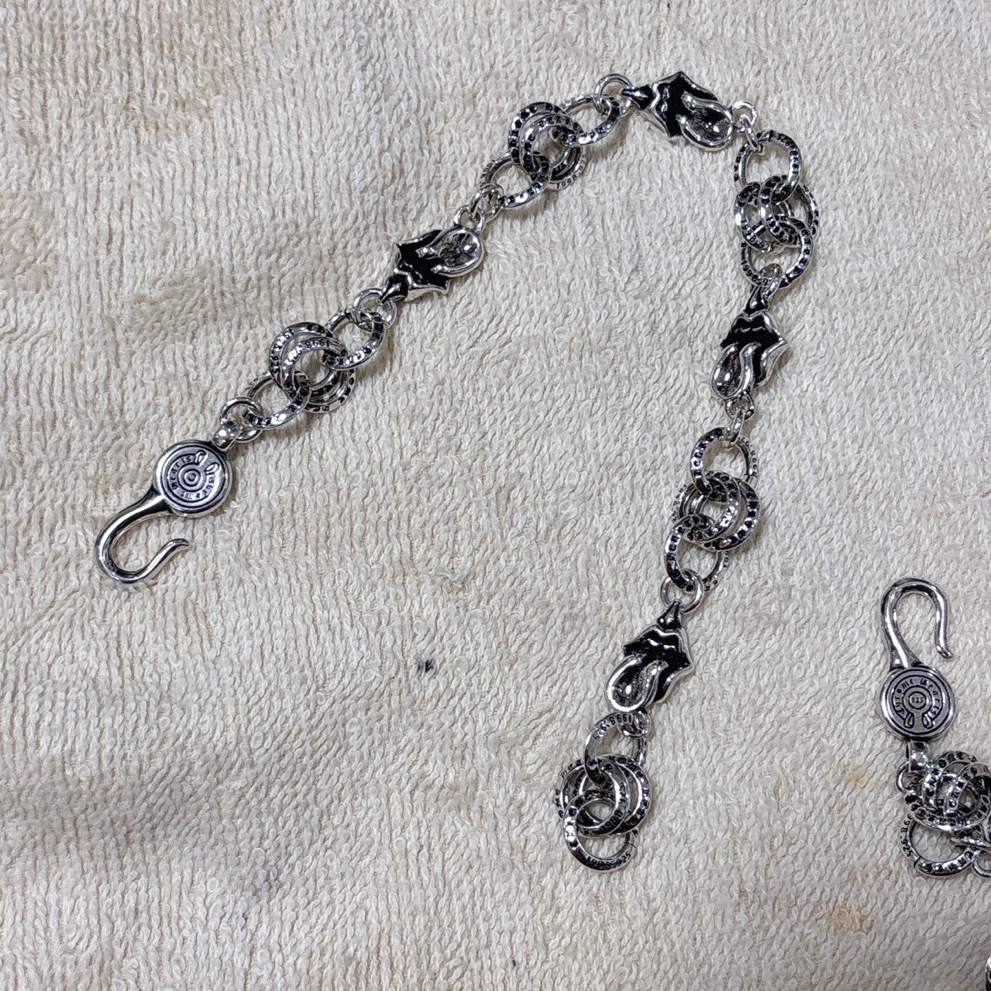 Gothic Emblem Statement Bracelet in Metal-Tone – Design 09 detail view