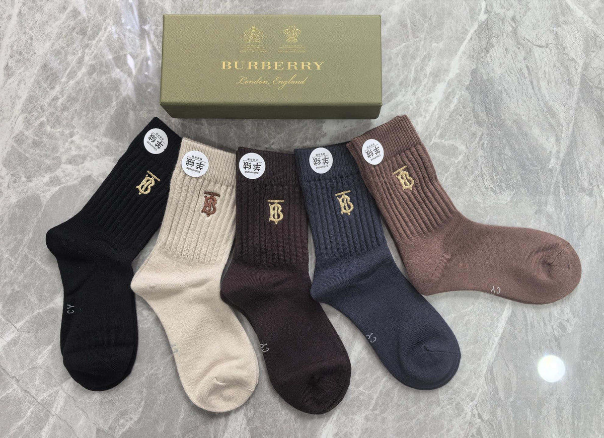 Burberry Crew Socks - 5-Pair Pack