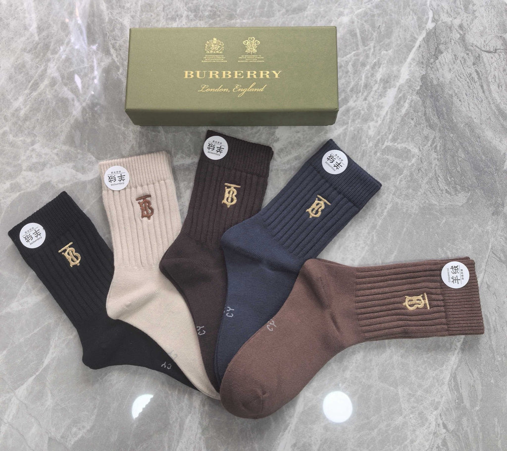 Burberry Crew Socks - 5-Pair Pack
