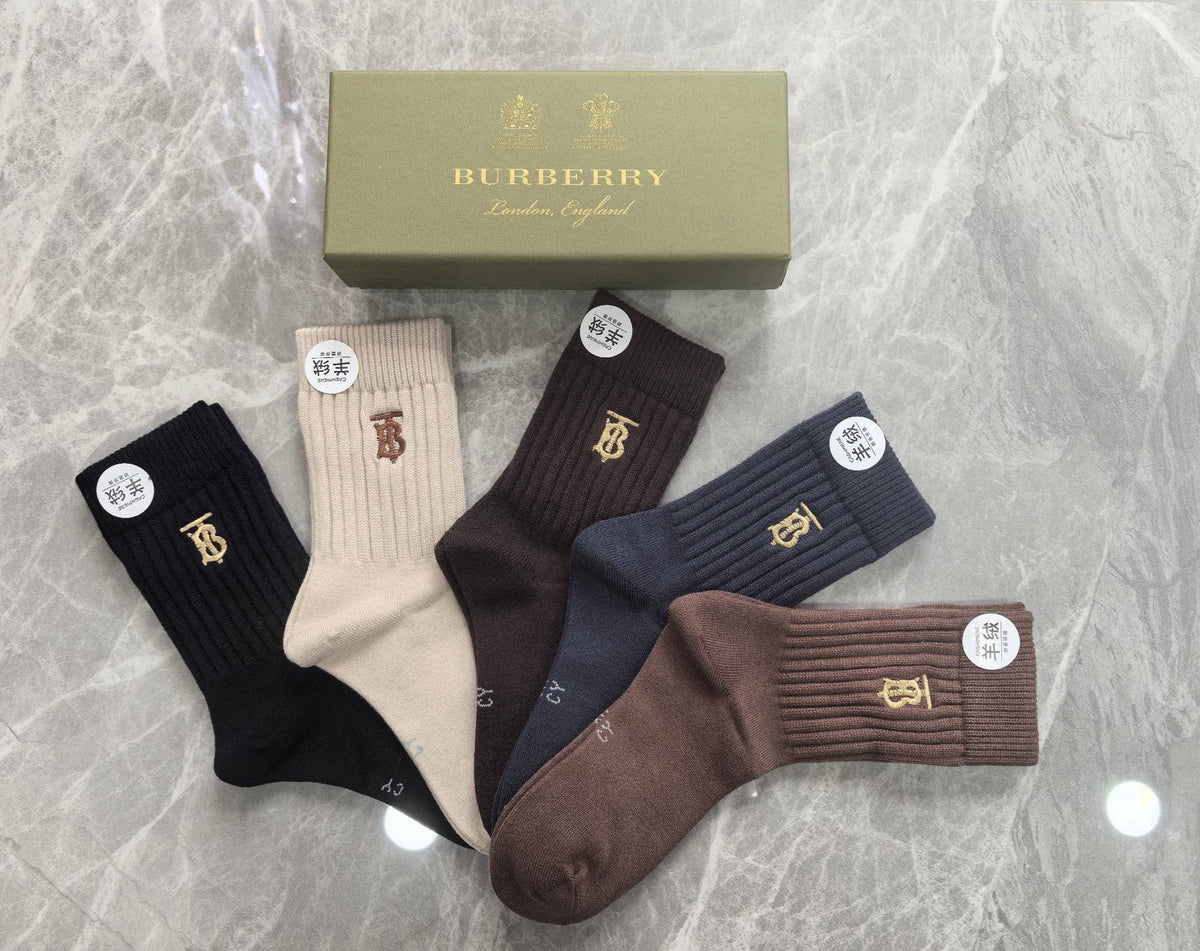 Burberry Crew Socks - 5-Pair Pack