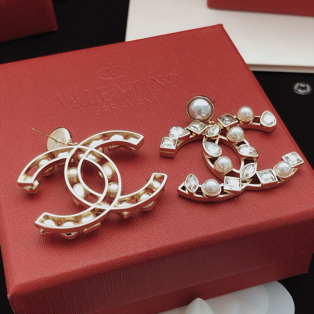 Signature Emblem Crystal-Accent Stud Earrings – Design 005 styled product view
