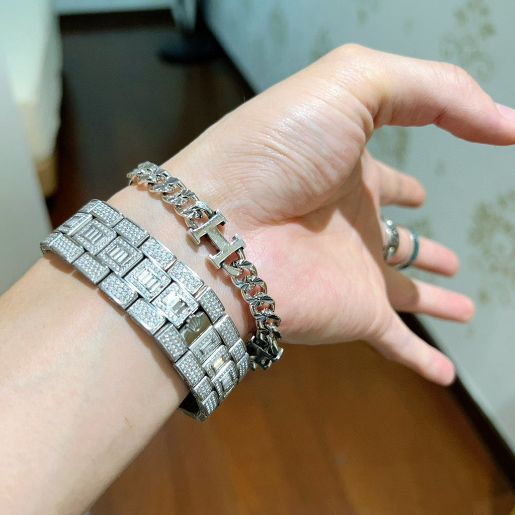 gold luxury Bracelet for men - alternate angle view 7