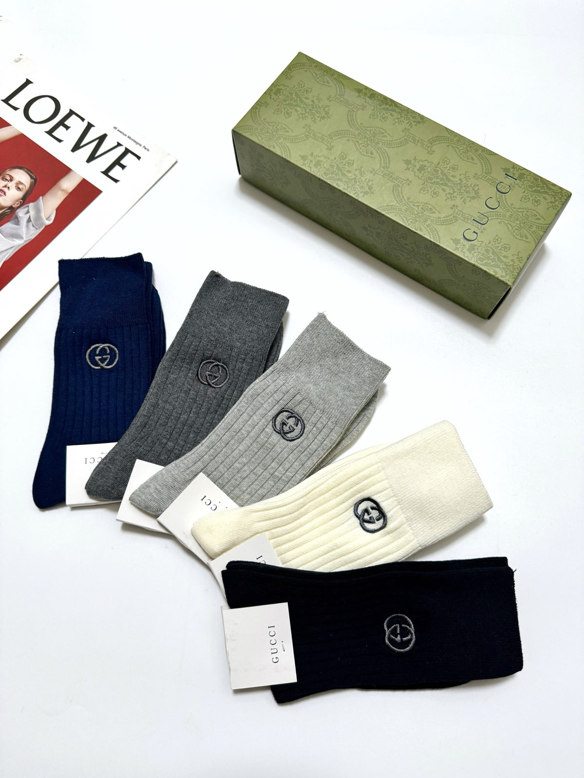 Gucci Cotton Crew Socks - 5-Pair Pack