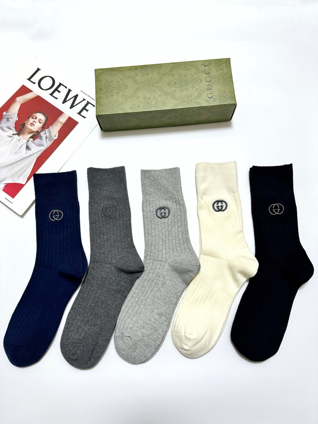 Gucci Cotton Crew Socks - 5-Pair Pack