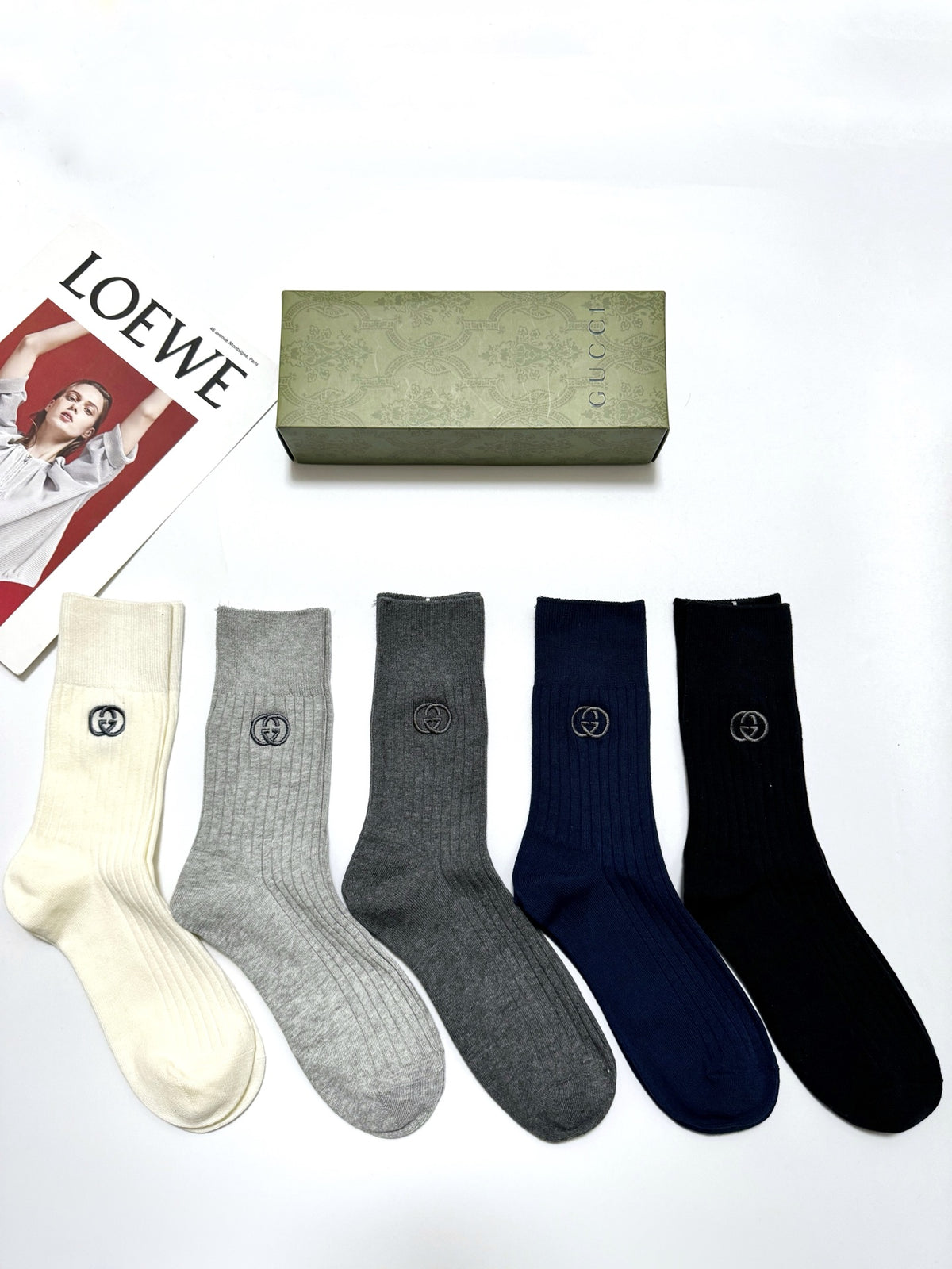 Gucci Cotton Crew Socks - 5-Pair Pack