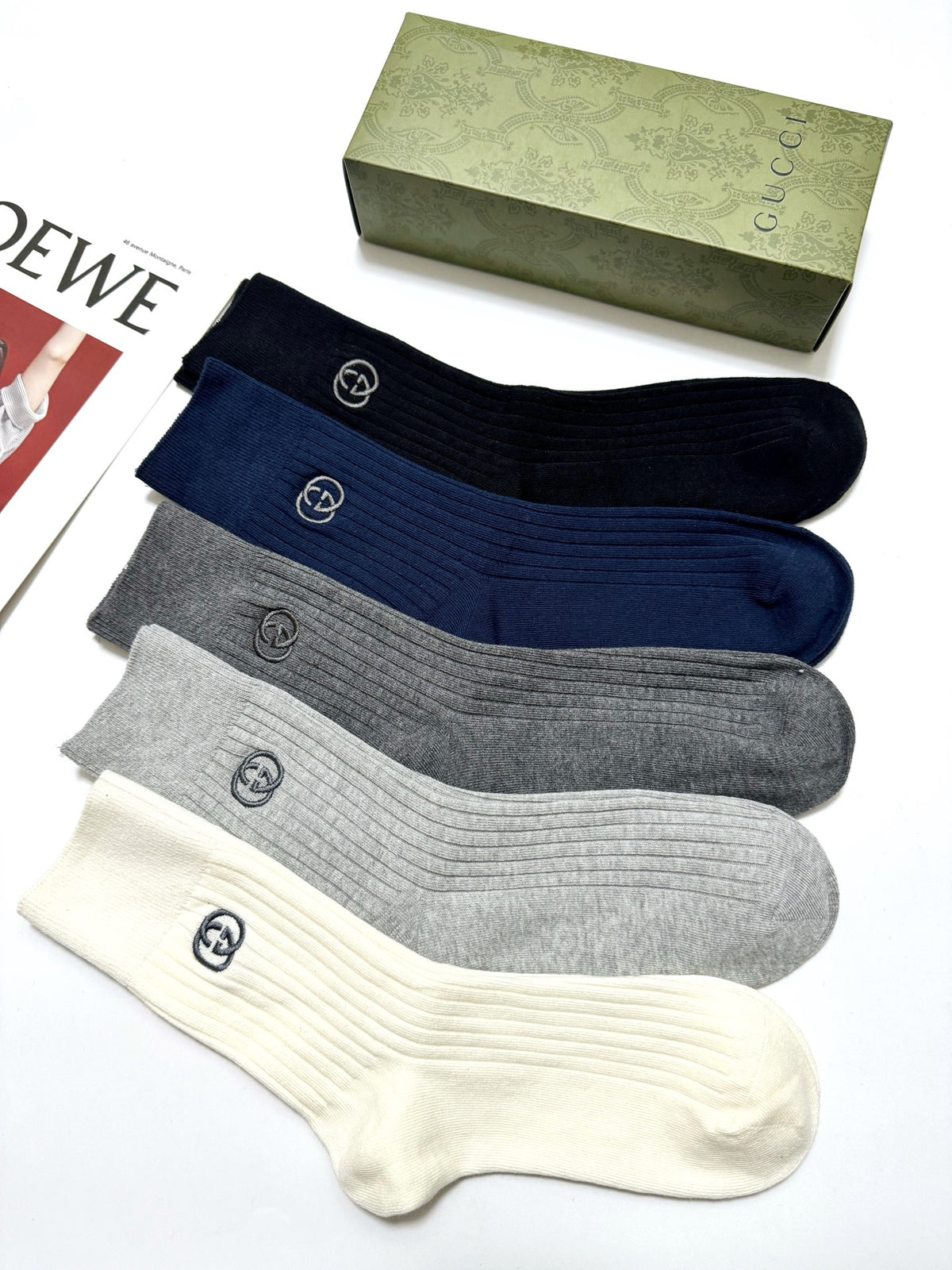 Gucci Cotton Crew Socks - 5-Pair Pack
