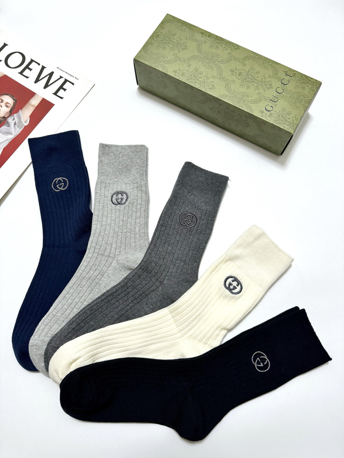 Gucci Cotton Crew Socks - 5-Pair Pack