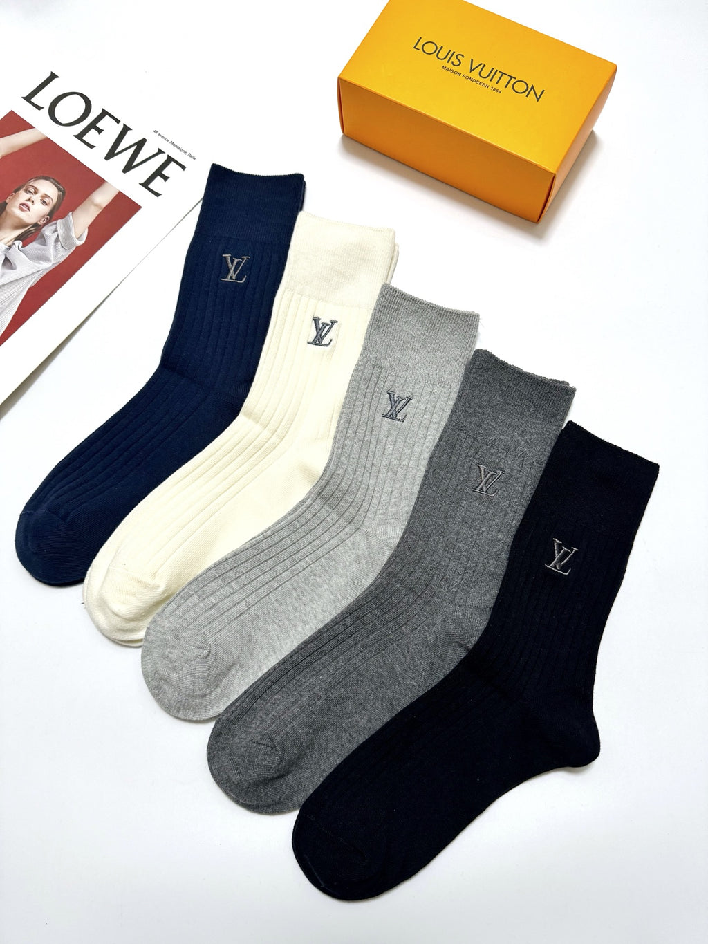 Louis Vuitton Cotton Crew Socks - 5-Pair Pack