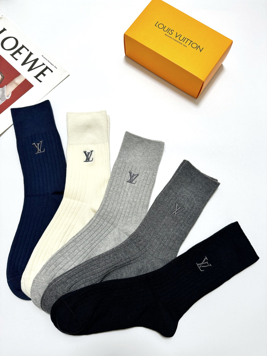 Louis Vuitton Cotton Crew Socks - 5-Pair Pack