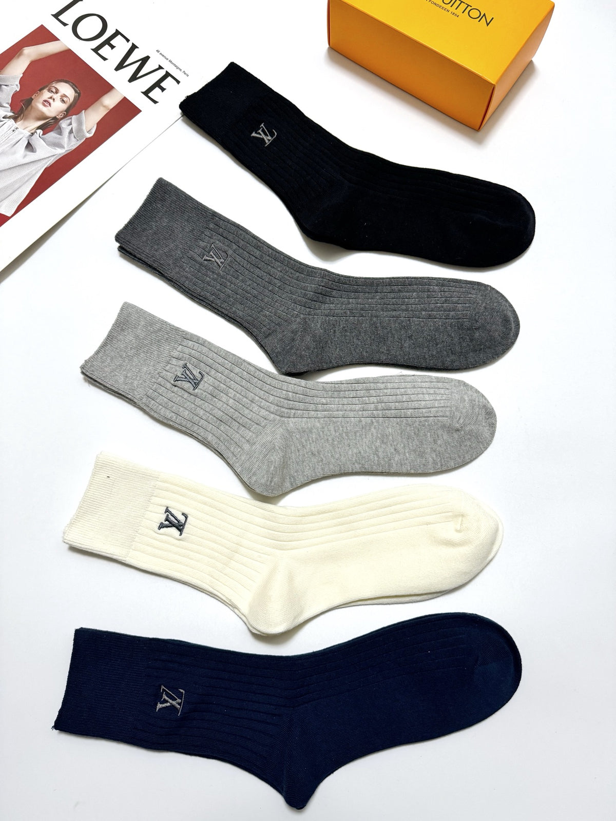 Louis Vuitton Cotton Crew Socks - 5-Pair Pack