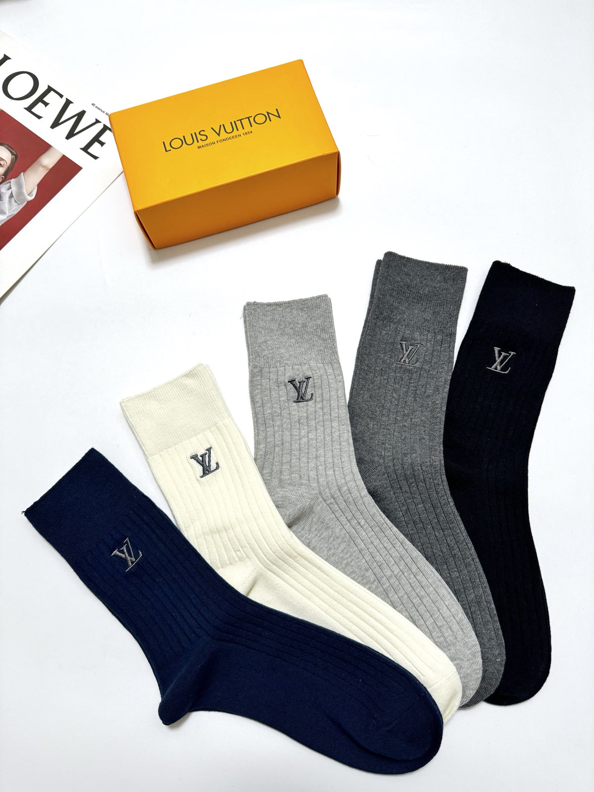 Louis Vuitton Cotton Crew Socks - 5-Pair Pack