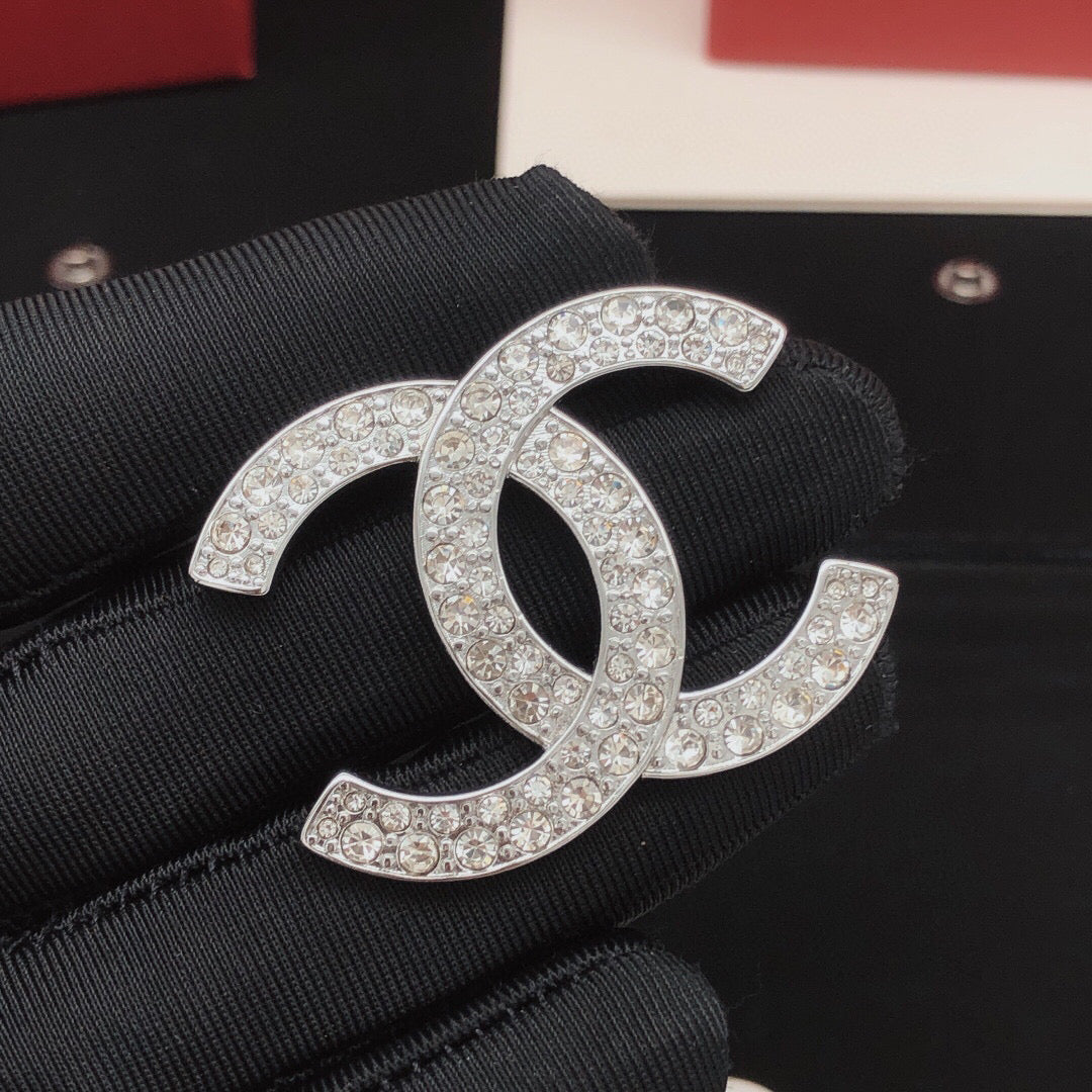Signature Emblem Brooch in Silver-Tone – Design 002 front product view