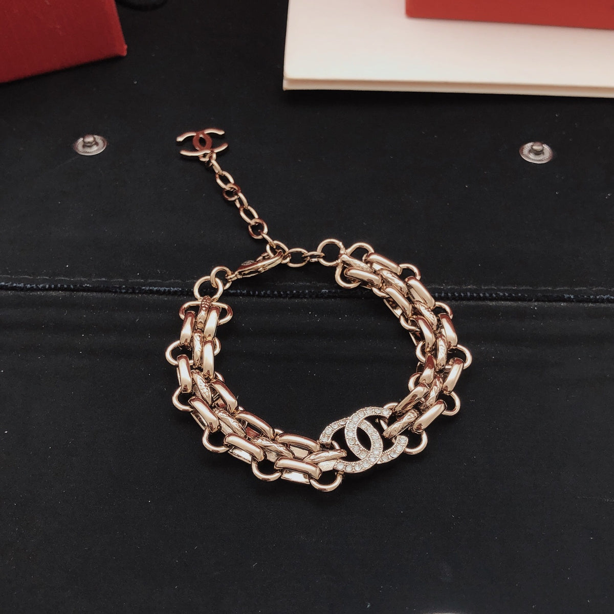 Signature Emblem Bracelet in Gold-Tone – Design 001 front product view
