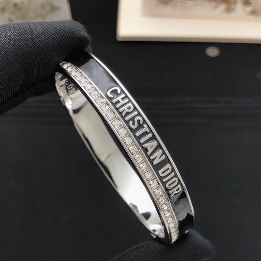 Sculptural Statement Bracelet in Black-Tone with Crystal-Style Accents – Design 002 main product view