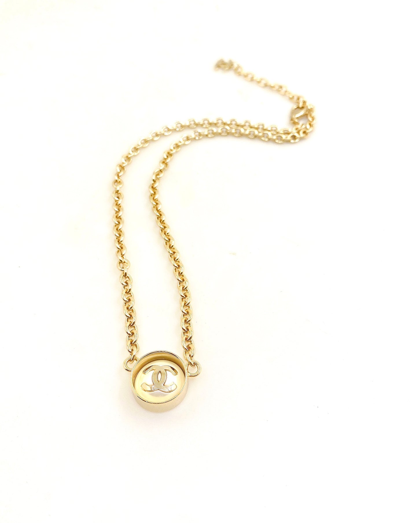 Round Pendant Necklace in Gold-Tone main product view