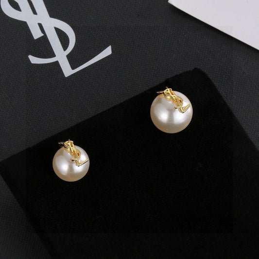 Geometric Emblem Stud Earrings in Polished Metal-Tone – Design 005 main product view