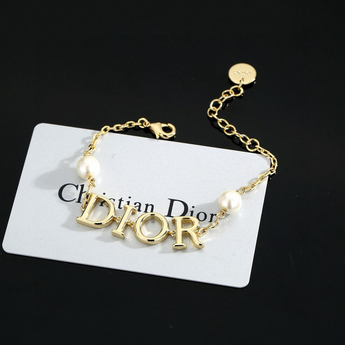 Graphic Letter Motif Statement Bracelet in Polished Metal-Tone – Design 002 close-up detail