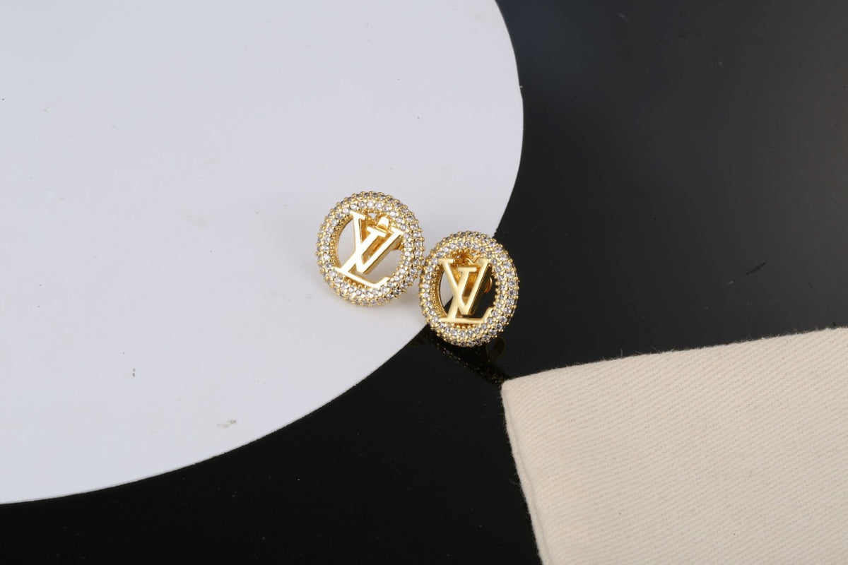Letter Emblem Brooch in Polished Metal-Tone – Design 003 styled product view