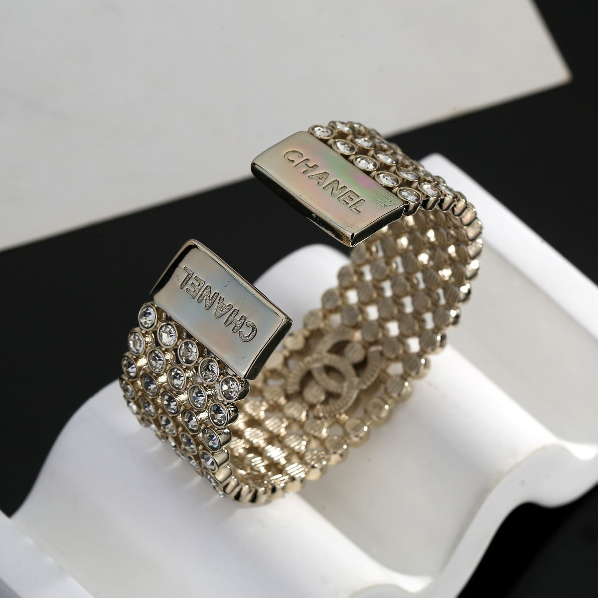 Signature Emblem Bangle in Polished Metal-Tone – Design 018 main product view