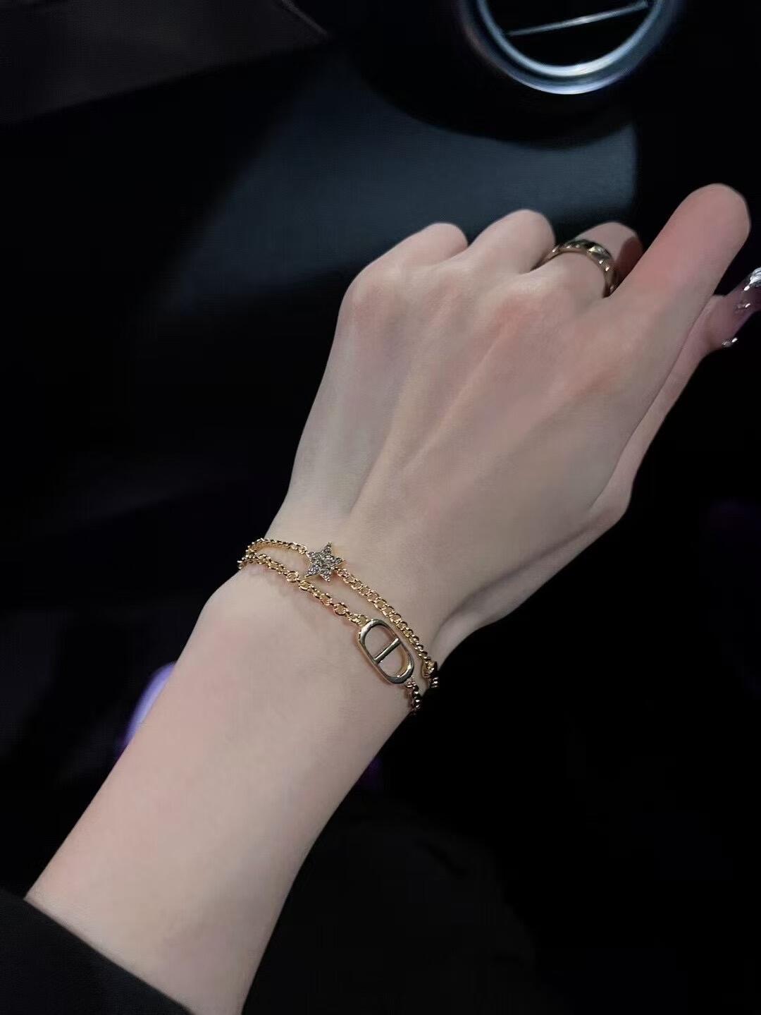 Star Motif Statement Bracelet in Polished Metal-Tone – Design 002 front view