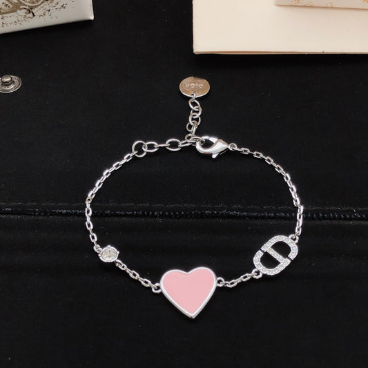 Heart Motif Statement Bracelet in Polished Metal-Tone – Design 003 main product view