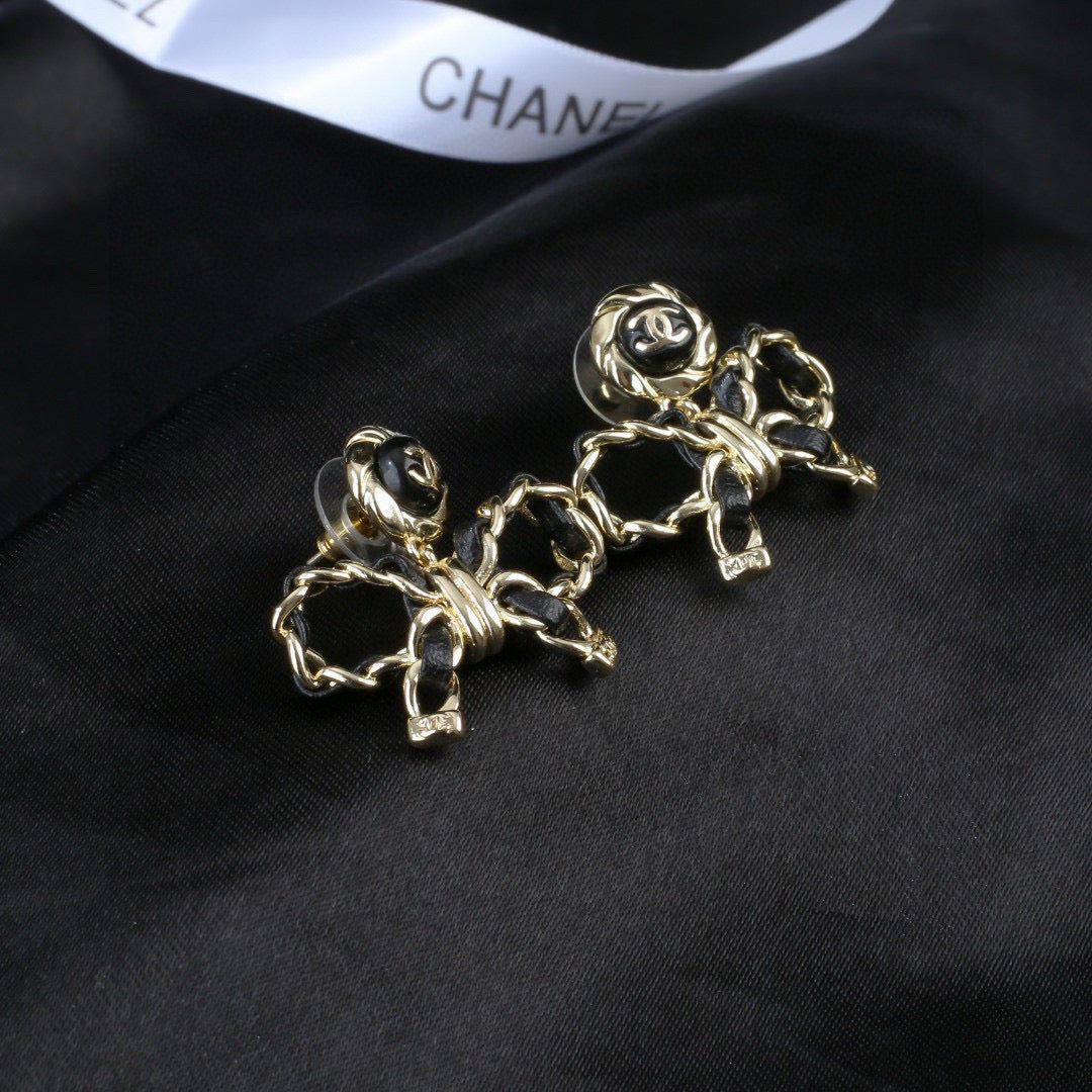 Bow Statement Earrings in Polished Metal-Tone – Design 001 main product view