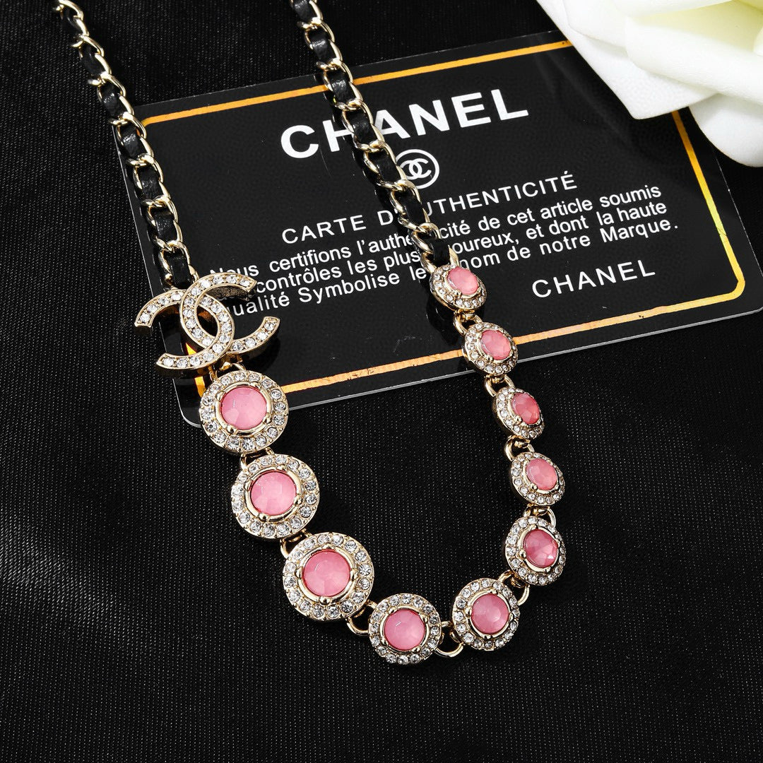 Signature Emblem Pendant Necklace in Gold-Tone – Design 049 side detail
