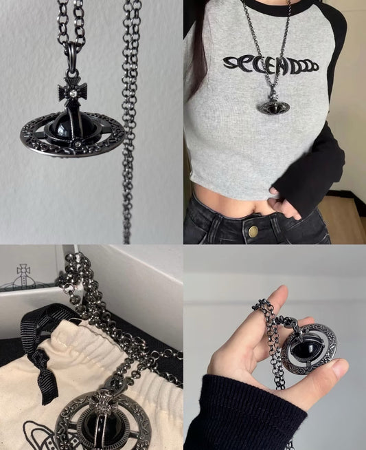 Large Orb Long Pendant Necklace – Design 001 main product view