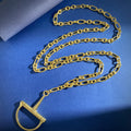 Chain Pendant Necklace in Gold-Tone – Horsebit Detail main product view