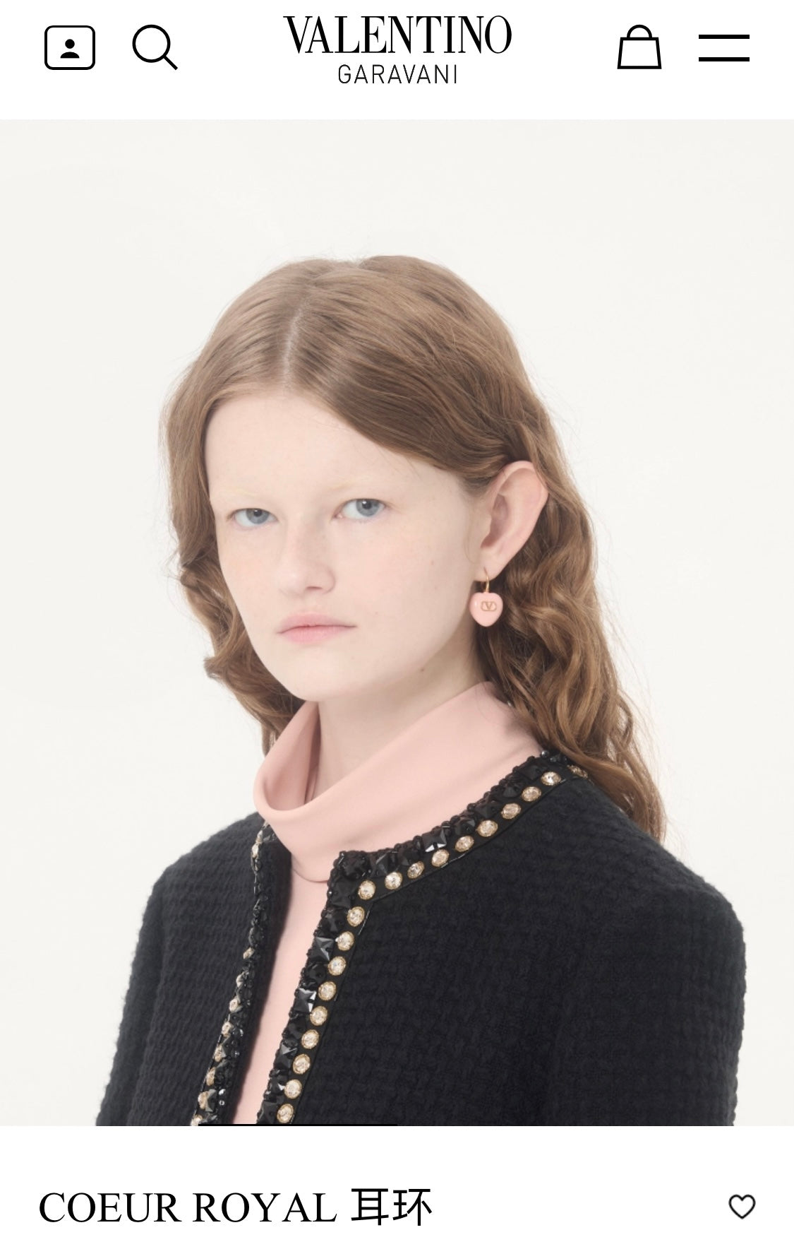 V Emblem Statement Earrings in Gold-Tone front view