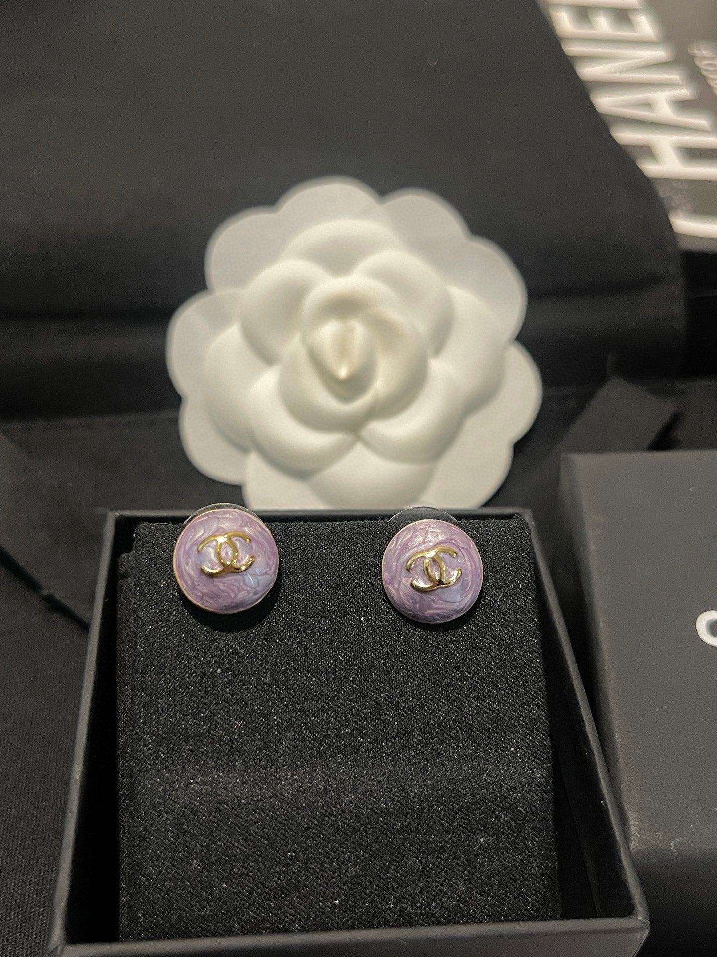 Round Stud Earrings in Polished Metal-Tone – Design 003 styled product view
