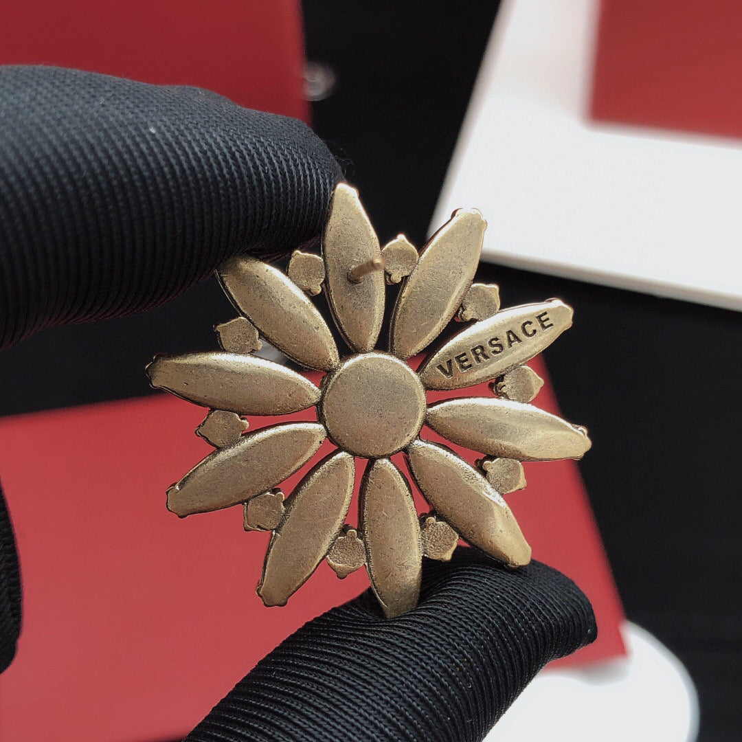 Sunburst Stud Earrings with Crystal-Style Accents styled product view
