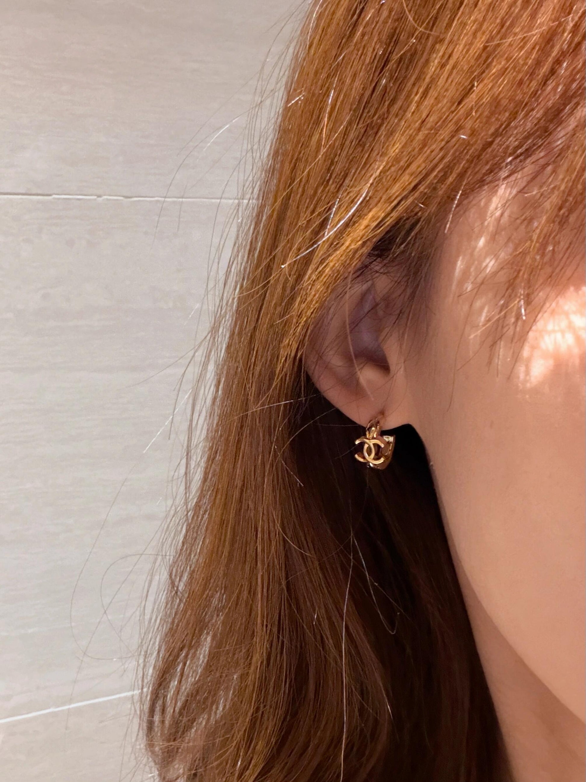 Signature Emblem Statement Earrings in Gold-Tone – Design 020 detail view