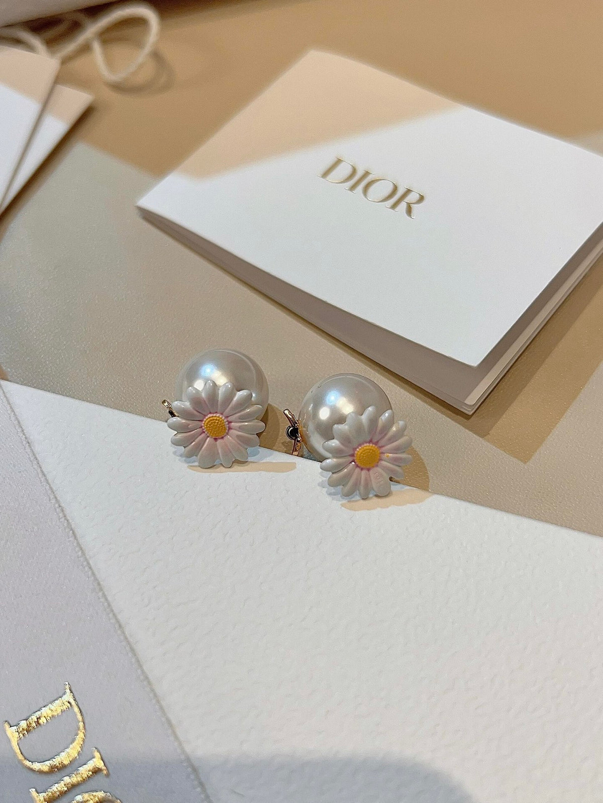 Floral Motif Stud Earrings in Polished Metal-Tone main product view