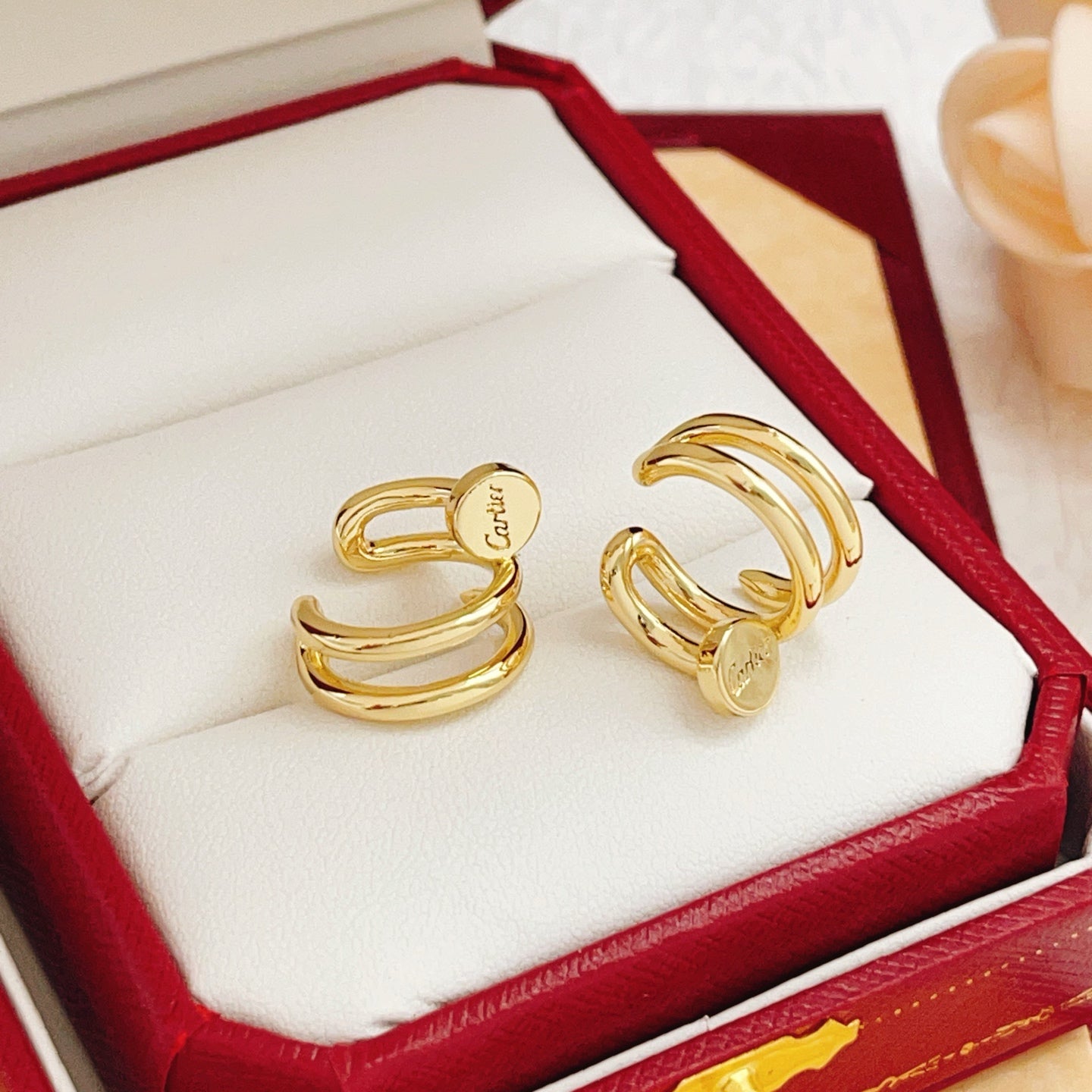 Nail Motif Jewelry Accessory in Gold-Tone detail view