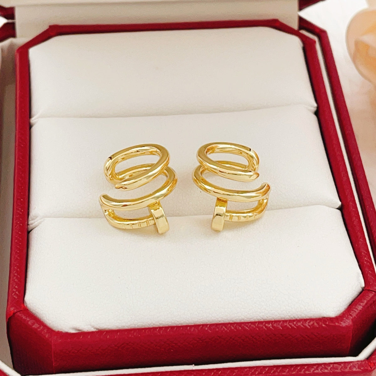 Nail Motif Jewelry Accessory in Gold-Tone front view