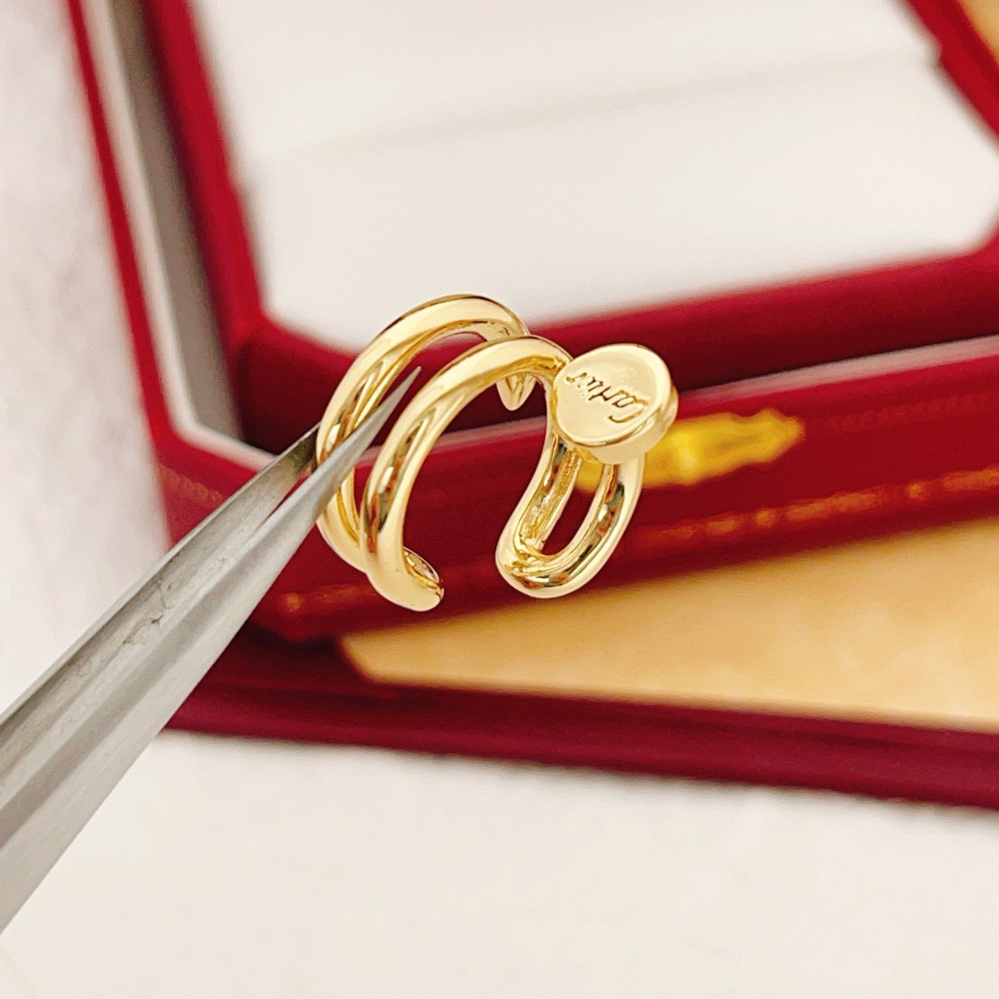 Nail Motif Jewelry Accessory in Gold-Tone styled view