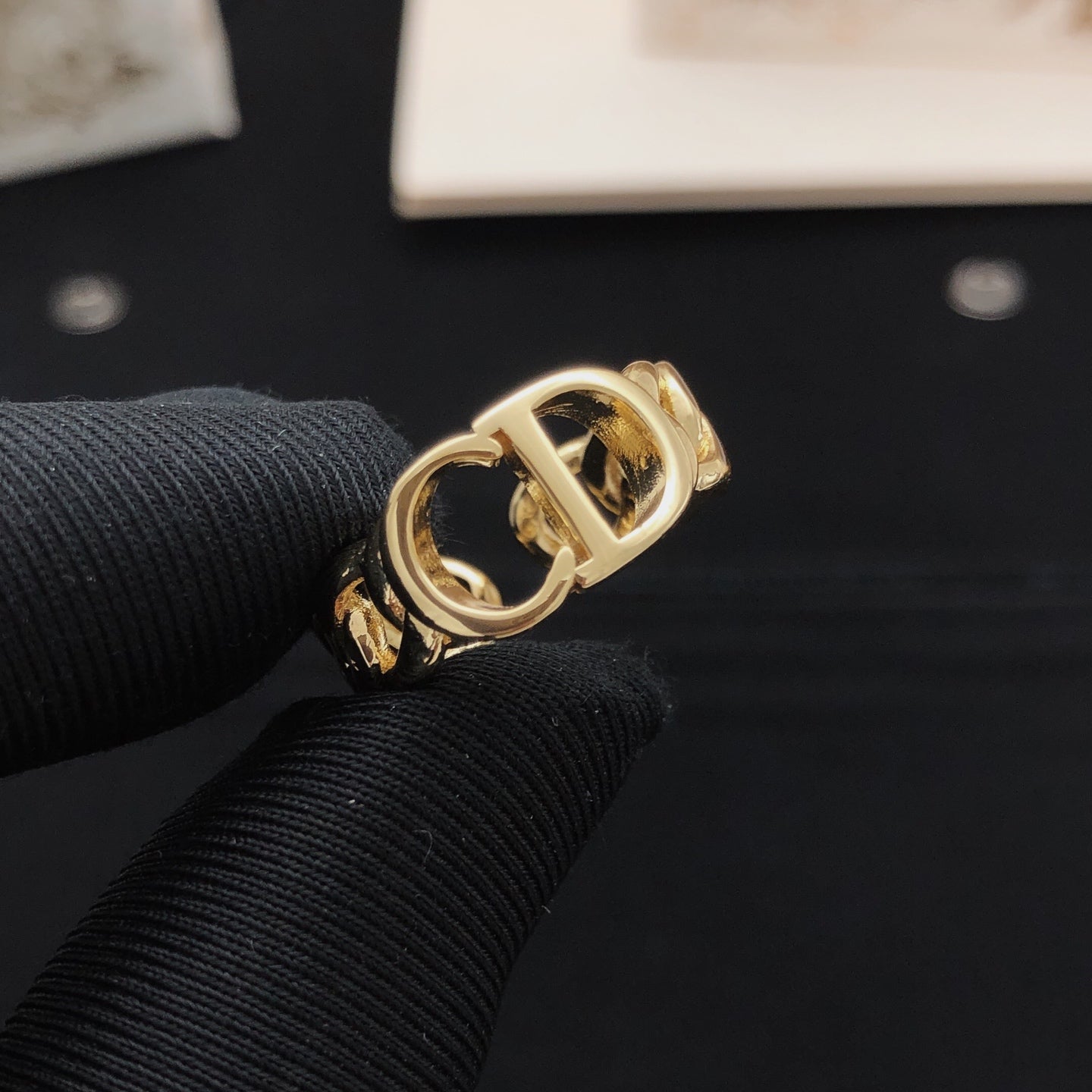 Sculptural Statement Ring in Polished Metal-Tone front view