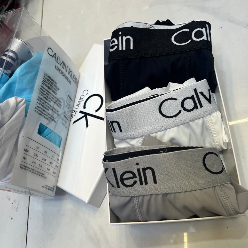 Calvin Klein Logo Waistbands Men's Boxer Briefs - 3-Piece Box