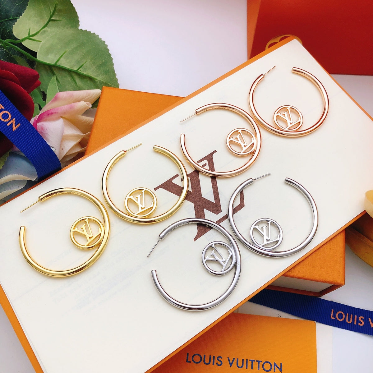 Round Statement Earrings in Gold-Tone – Design 002 styled product view