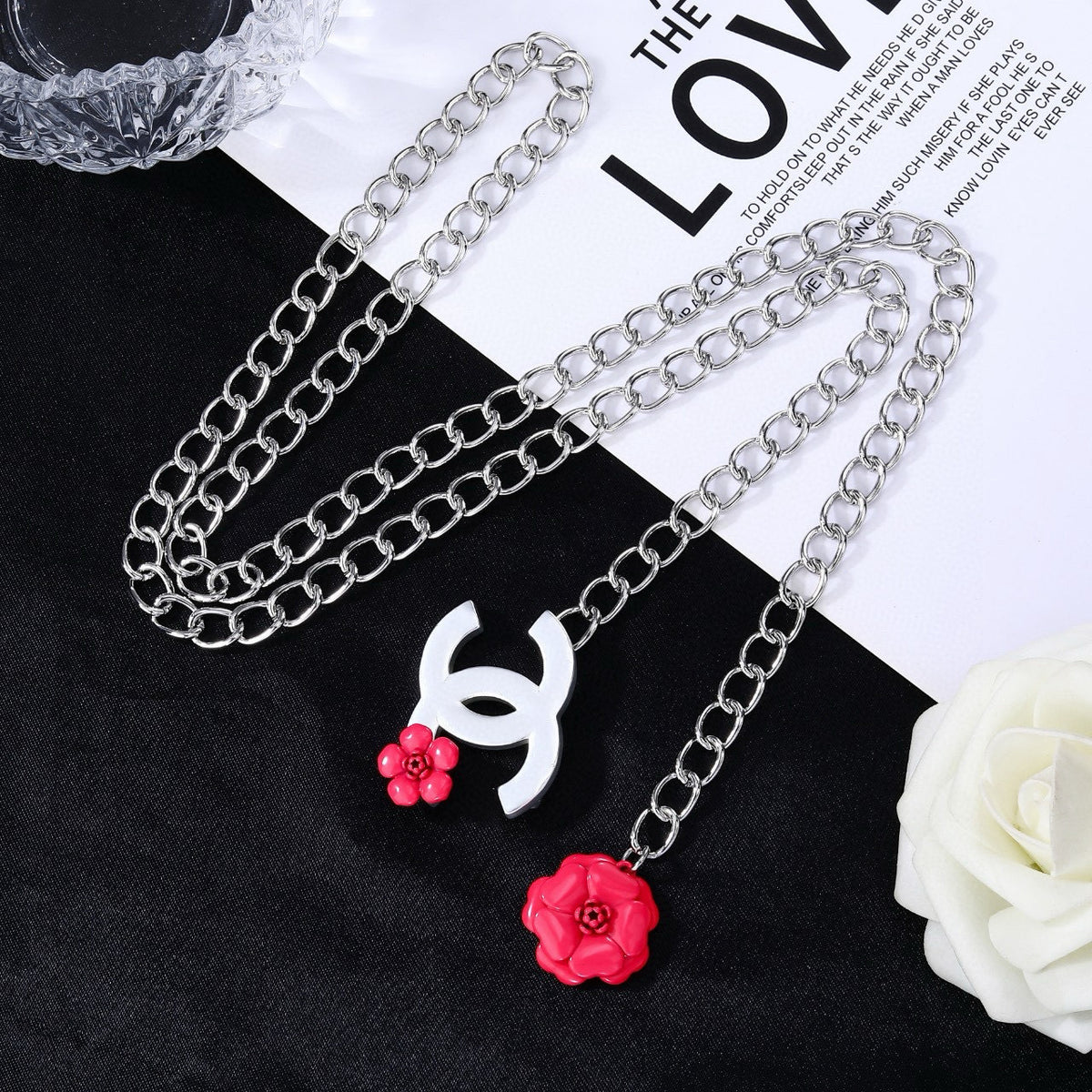 Signature Emblem Jewelry Accessory in Polished Metal-Tone – Design 001 styled product view