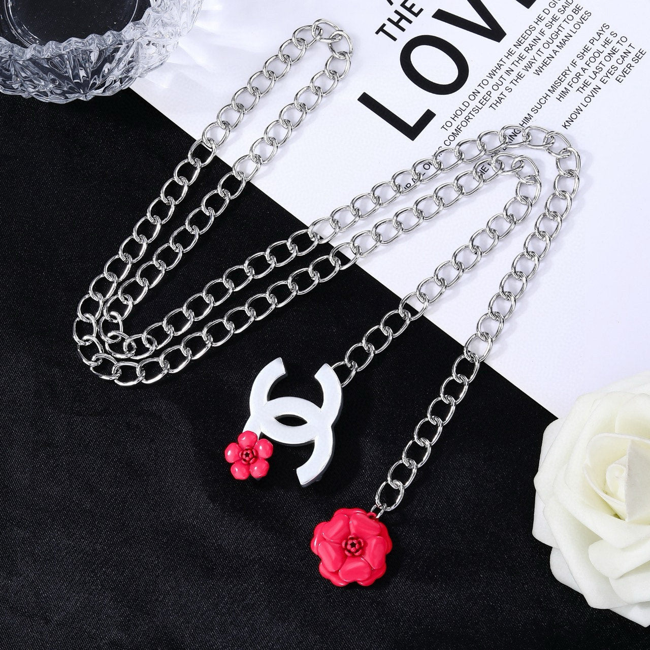 Signature Emblem Jewelry Accessory in Polished Metal-Tone – Design 001 styled product view
