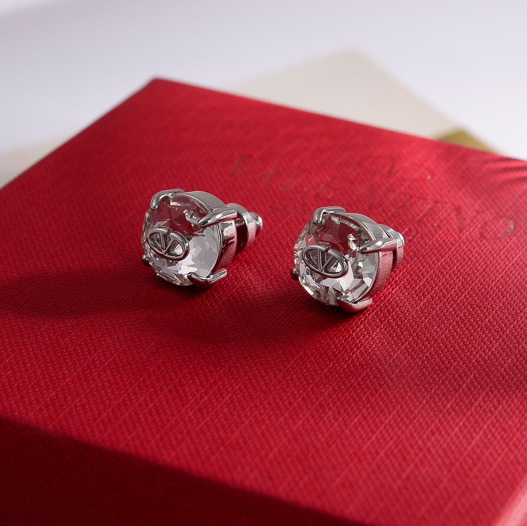 Signature Emblem Stud Earrings in Gold-Tone – Design 02 main product view