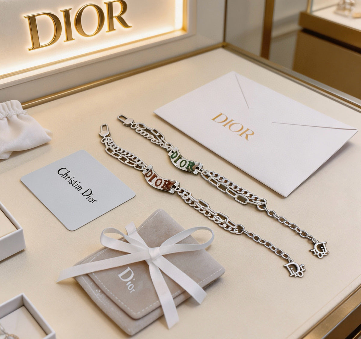 Star Motif Pendant Necklace in Silver-Tone with Chain Detail – Design 028 detail view