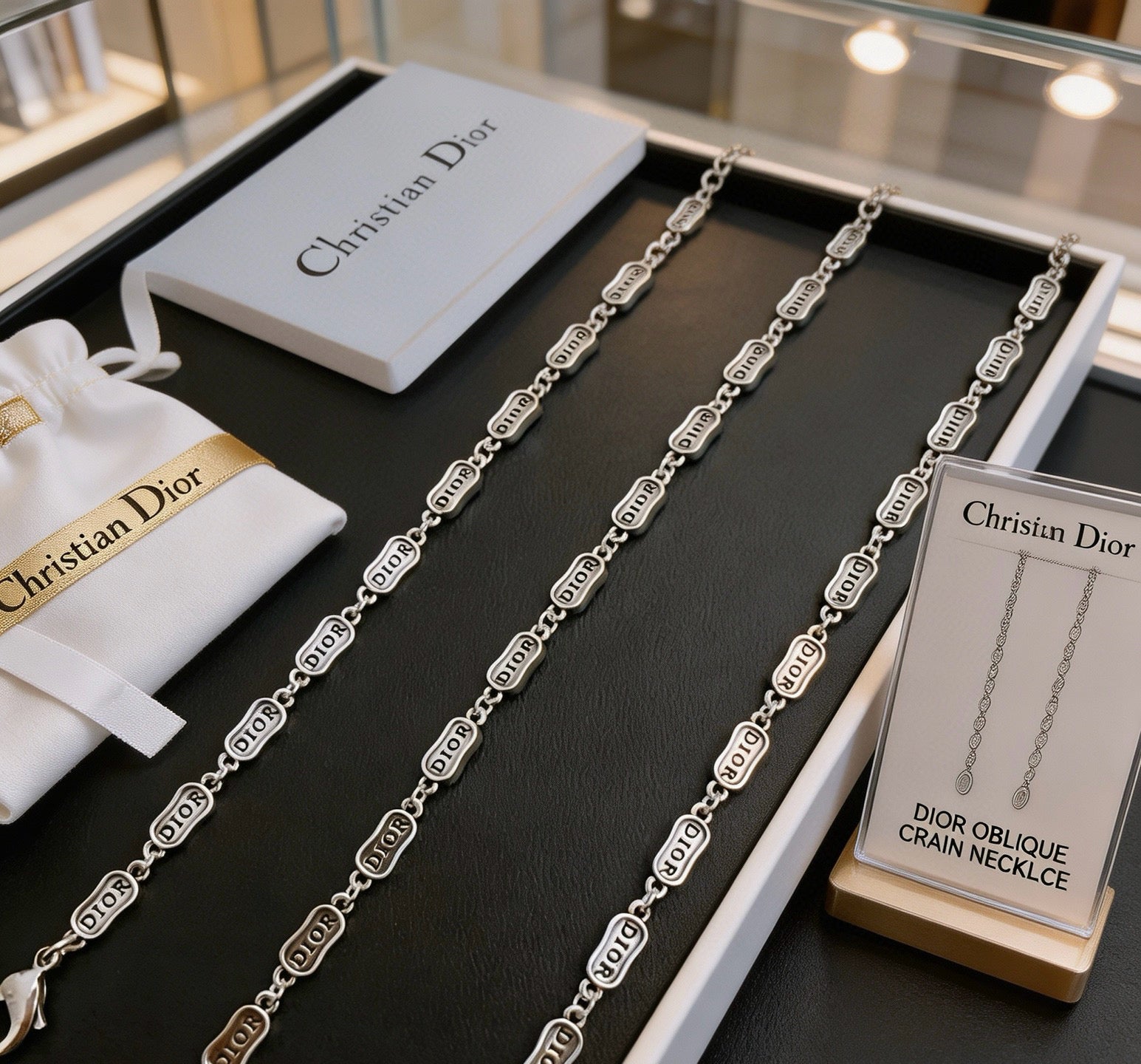 Star Motif Pendant Necklace in Silver-Tone with Chain Detail – Design 027 front view