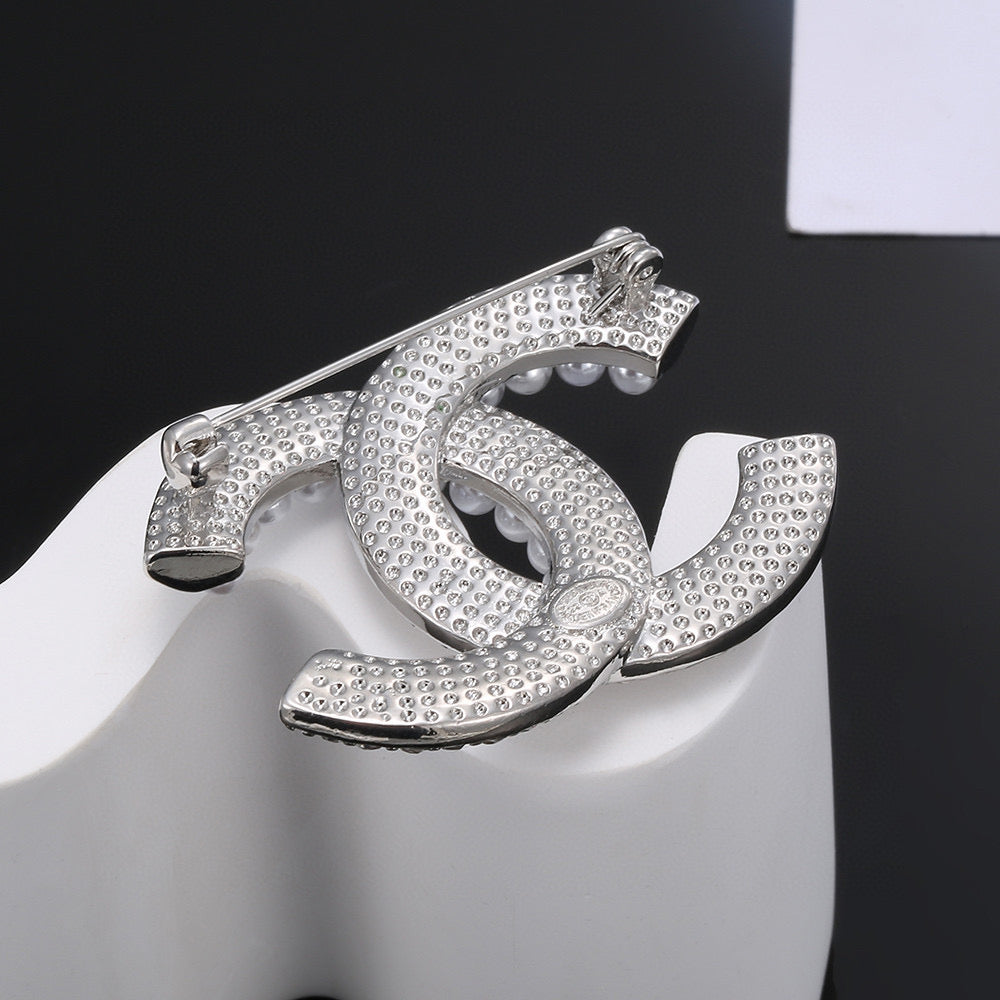 Signature Emblem Brooch in Silver-Tone – Design 001 detail view